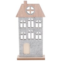 Figurka z filcu domek, szara, 25 cm, do postawienia