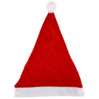 Czapka mikołaja z materiału, czerwony, biały, 38 cm
