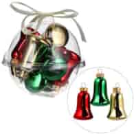 Bombki szklane mini w bombce - dzwonki 50mm 9szt.