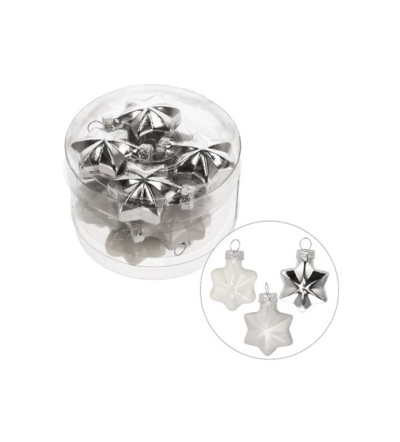 Bombki szklane mini - gwiazdki 40mm 12szt.