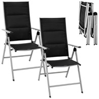 Zestaw 2 fotele 7 poz. aluminium - czarne