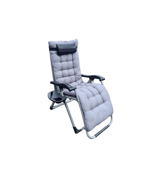 Leżak z podnóżkiem, z półką na napoje i torbą