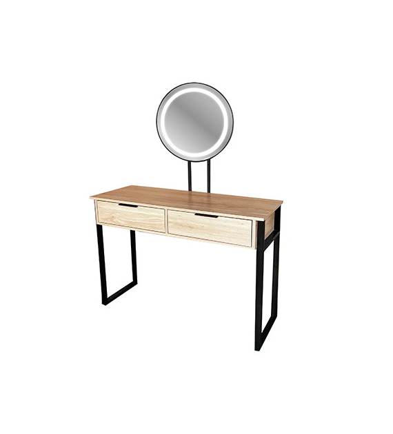 Toaletka z lustrem LED, płyta wiórowa, stal, 74x40x100 cm