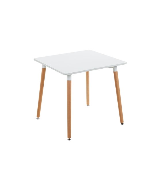 Stól 80x80 cm, blat kwadratowy, bialy