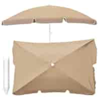 Parasol uchylny 200x130cm, polyester beżowy + uchwyt balkonowy