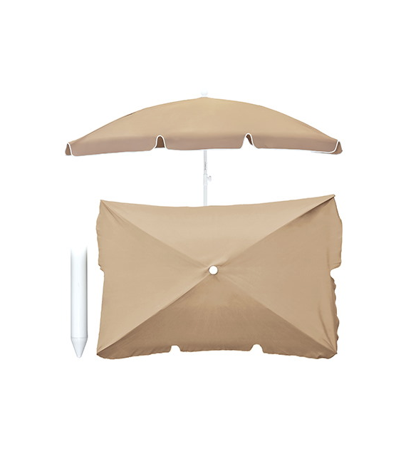 Parasol uchylny 200x130cm, polyester beżowy + uchwyt balkonowy