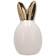 Zając ceramiczny biały-zł solniczka 5cm