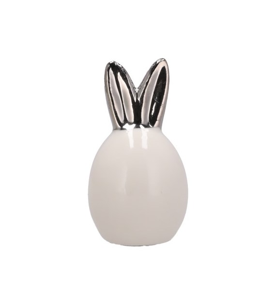 Zając ceramiczny biały-sr pieprzniczka 5cm