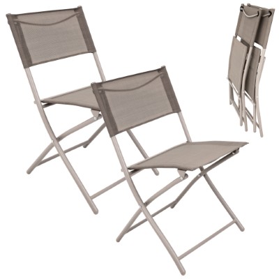 Krzesło Ogrodowe CAPRI, Stal/Tekstylen, 2 szt. 46x58x80cm, Beż