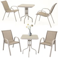 Zestaw 2 krzesłą FIESTA składane + stolik 60x60cm