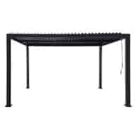 Pergola z lamelami 3x4m aluminium, dach płaski, 2-częściowy, czarny