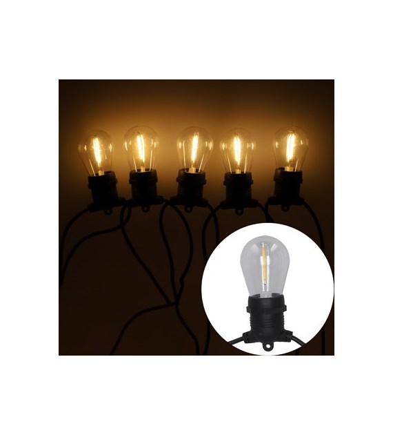 Girlanda LED Filament ze zwisami, aplikacja, ciepły-biały, zew, 19m+3m, pilot