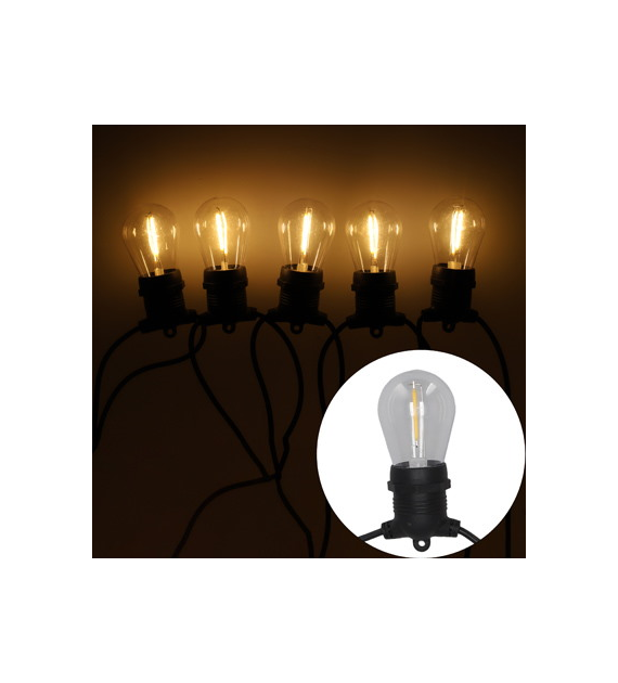 Girlanda LED Filament ze zwisami, aplikacja, ciepły-biały, zew, 19m+3m, pilot