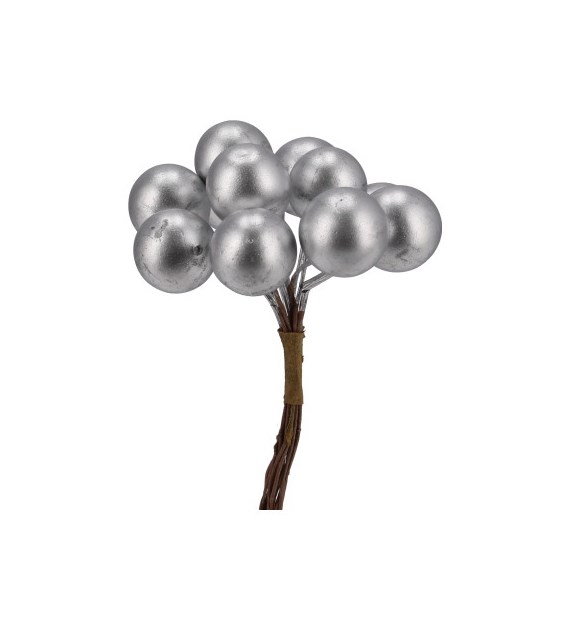 Perełki na piku, 10cm, srebrny perłowy