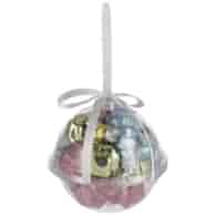 Bombki szklane choinka, 5cm/11szt, różowy, srebrny, niebieski
