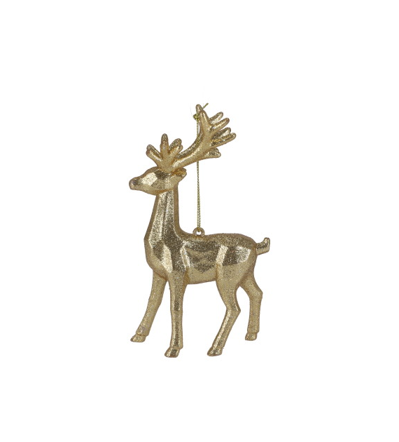 Zawieszka z akrylu renifer, 15cm, złoty, do powieszenia
