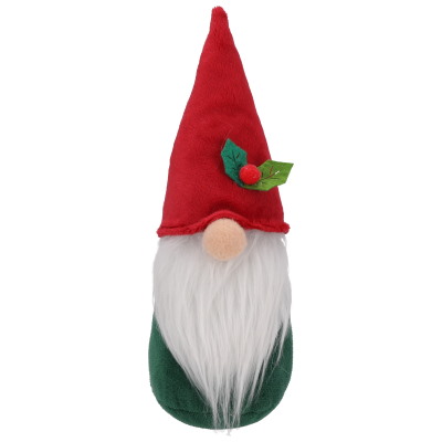 Skrzat z materiału chłopak, 20cm, czerwony, zielony, do postawienia