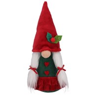 Skrzat z materiału kobieta, 20cm, czerwony, zielony, do postawienia