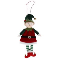 Zawieszka z materiału elf, 17.5cm, mix kolorów, do zawiezenia