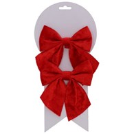 Kokardy z materiału, 15cm, czerwony, do powieszenia