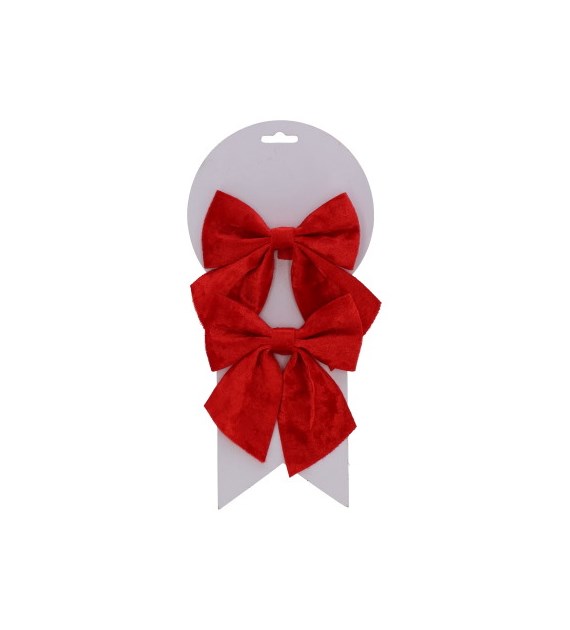 Kokardy z materiału, 15cm, czerwony, do powieszenia