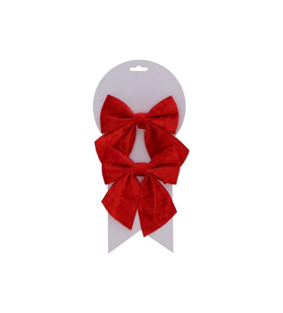 Kokardy z materiału, 15cm, czerwony, do powieszenia