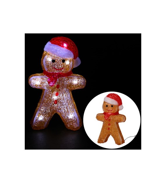 Ciastek 20LED, 13x5x21cm, brązowa, ciepły biały, na baterie, wew.