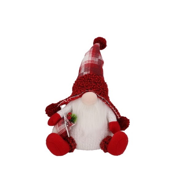 Skrzat z materiału, podświetlany LED,  38cm, biały, czerwony, do postawienia