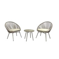 Zestaw balkonowy 2 fotele oraz stolik, wym. Krzeseł 66x71x85cm, wym. Stolika 50x45cm, beżowy