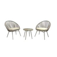 Zestaw balkonowy 2 fotele oraz stolik, wym. Krzeseł 66x71x85cm, wym. Stolika 50x45cm, beżowy