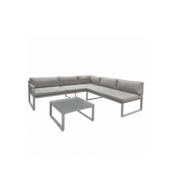 Aluminiowa sofa ogrodowa z poduszkami