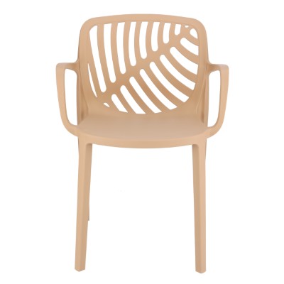 Plastikowe Krzesło Ogrodowe, UV Protection, 79x52,2x55cm - Beżowy