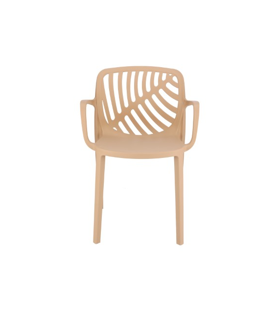 Plastikowe krzesło ogrodowe, uv protection, 79x52,2x55cm, beżowy