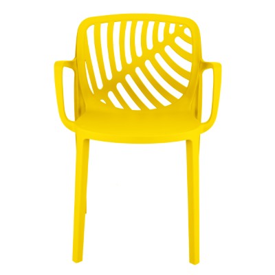 Plastikowe Krzesło Ogrodowe, UV Protection, 79x52,2x55cm - Żółty