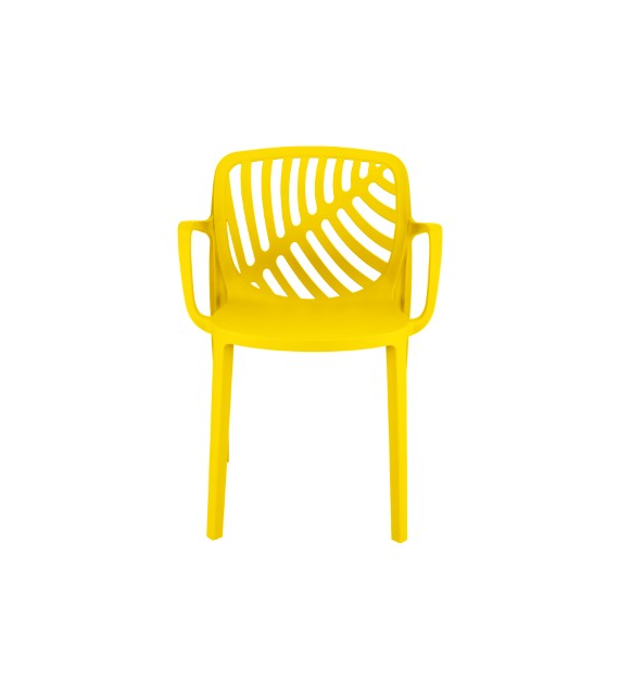 Plastikowe krzesło ogrodowe, uv protection, 79x52,2x55cm, żółty