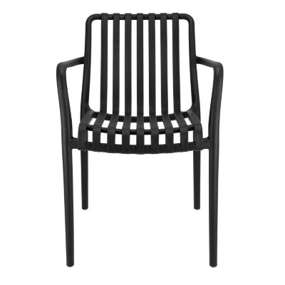 Plastikowe Krzesło Ogrodowe, UV Protection, 81x56x58cm - Czarny