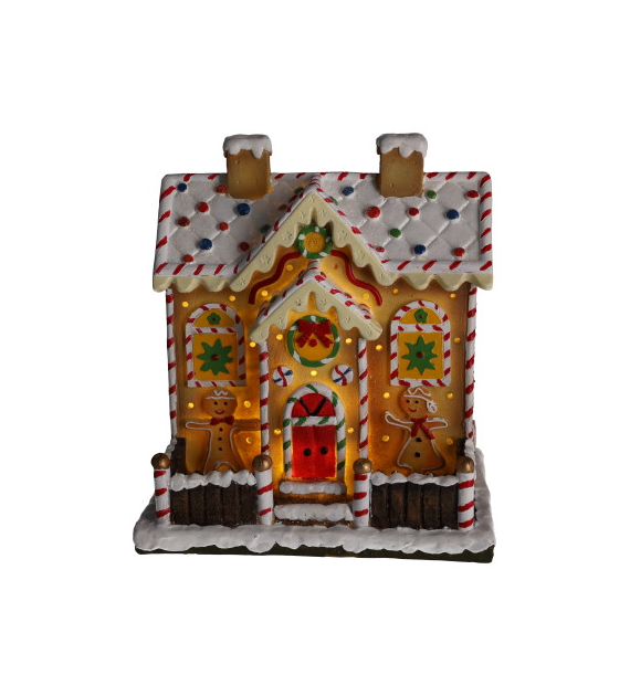 Domek piernikowy z poliryzenu 2LED, 21x19x11cm