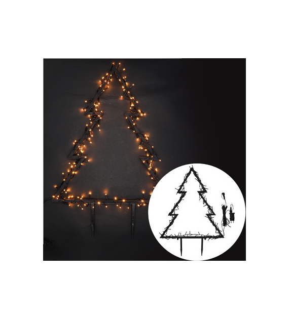 Choinka do wbicia, metal, 62x54cm, 150 LED, ciepły biały, zew.