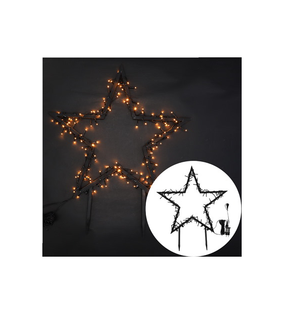 Gwiazda do wbicia, metal, 60cm, 150 LED, ciepły biały, zew.