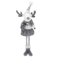 Renifer z materiału, 74cm, szary, biały, do postawienia