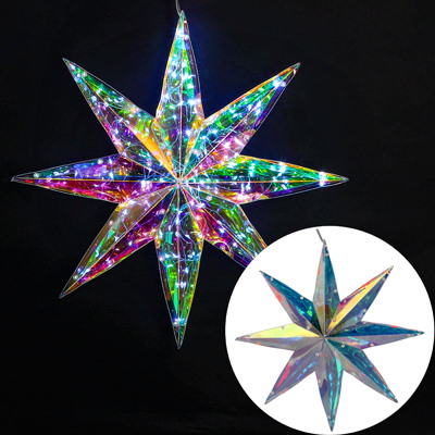 Dekoracja 100LED Gwiazda, 36x36x9cm, Plastik, USB, Zimny - Biały