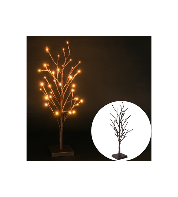 Drzewko 24LED, czarne, 60cm, ciepły biały, na baterie, wew.