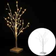Drzewko 24LED, białe, 60cm, ciepły biały, na baterie, wew.