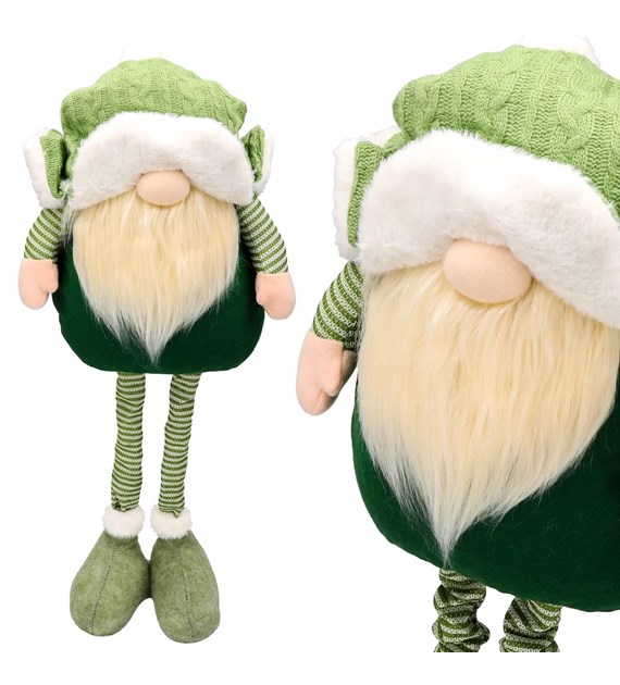 Skrzat z materiału na teleskopowych nogach, 71cm, biały, zielony, do postawienia