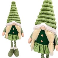 Skrzat z materiału na teleskopowych nogach, 86/65cm, biały, zielony, do postawienia