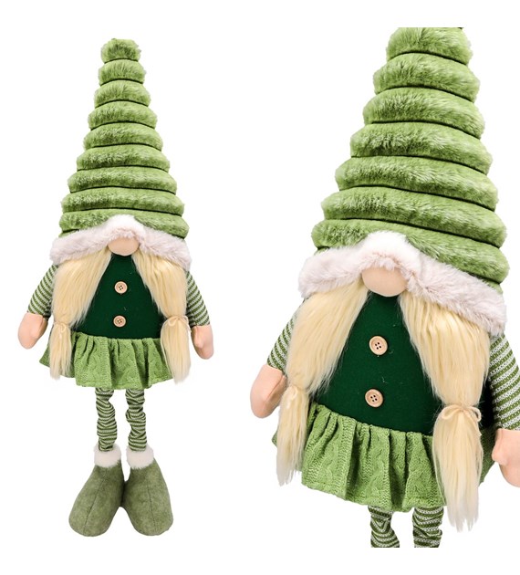 Skrzat z materiału na teleskopowych nogach, 86/65cm, biały, zielony, do postawienia