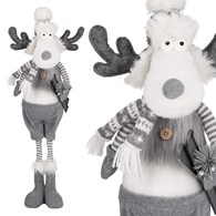 Renifer z materiału, 62,5cm, szary, biały, do postawienia