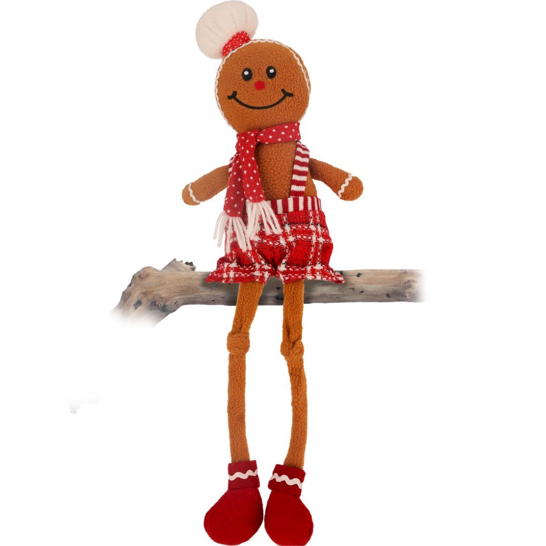 Ludzik Z Piernika Z Materiału Ze Zwisającymi Nogami Chłopiec, 58cm