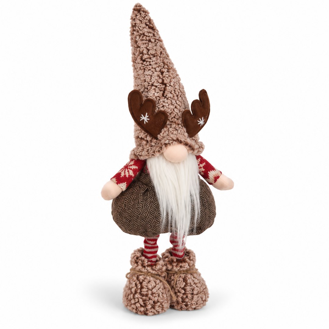 Skrzat Z Materiału Z Rogami Dziewczynka, 36/55CM, Beż, Do Postawienia
