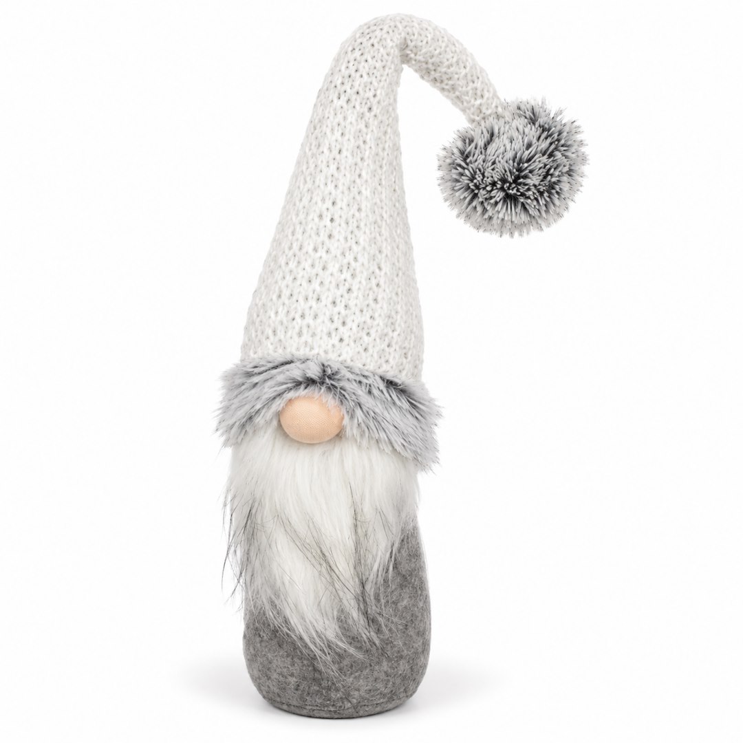 Skrzat Z Materiału, 35 cm - Biało-Szary